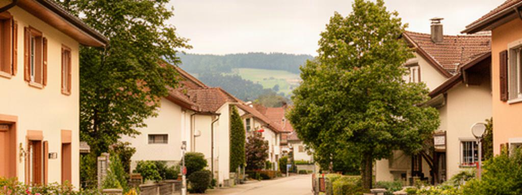Strassenzug in Lyss im Kanton Bern mit ruhiger Umgebung rund um die Länggasse