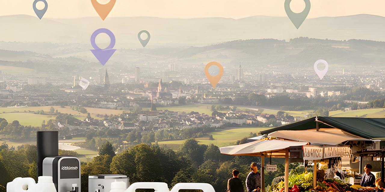 Region Bern mit markierten Nachfüllstationen und Wochenmarktstandorten